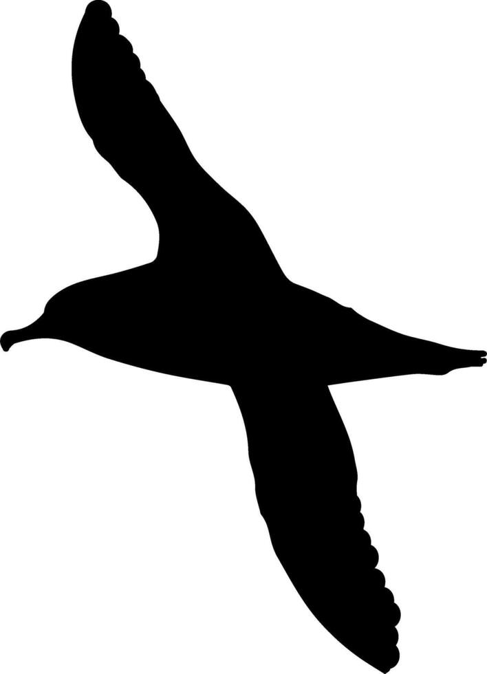 A black and white silhouette of a bird flying vector
