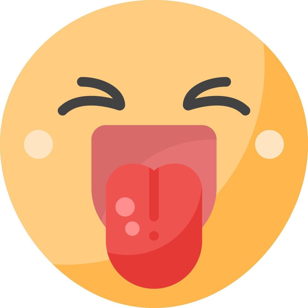 A yellow emoticion with its tongue out vector