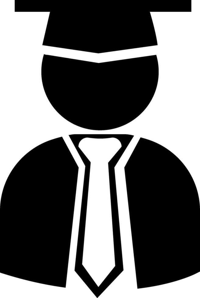 A black and white silhouette of a man in a graduation cap vector