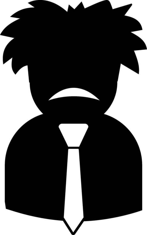 A black and white silhouette of a man with a tie vector
