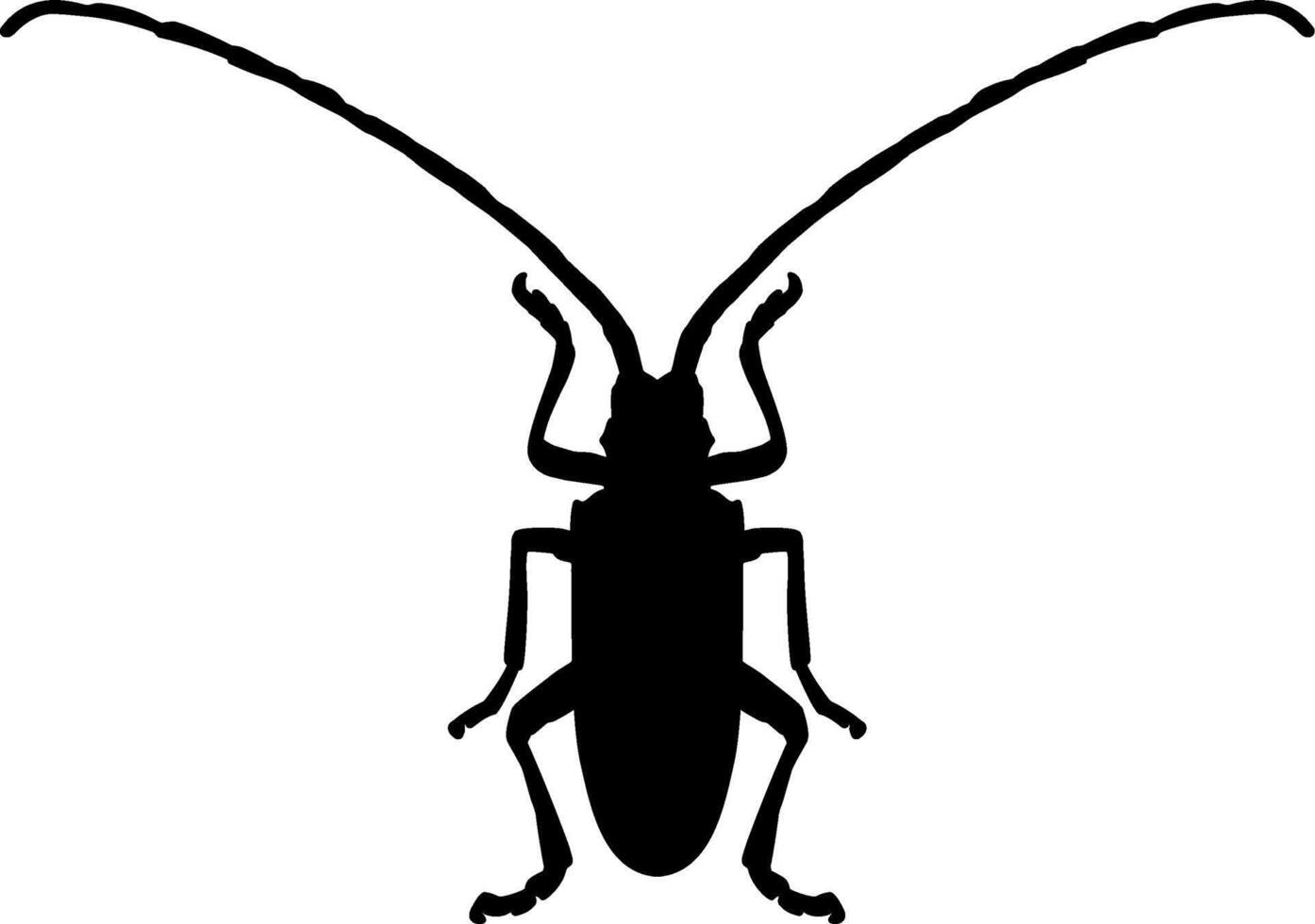A black and white silhouette of a bug vector