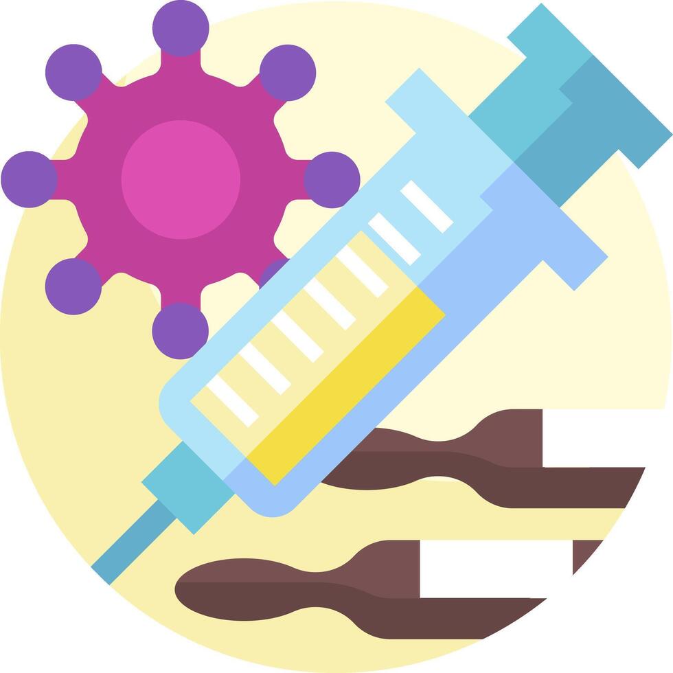 A syringe and a vial of medicine vector