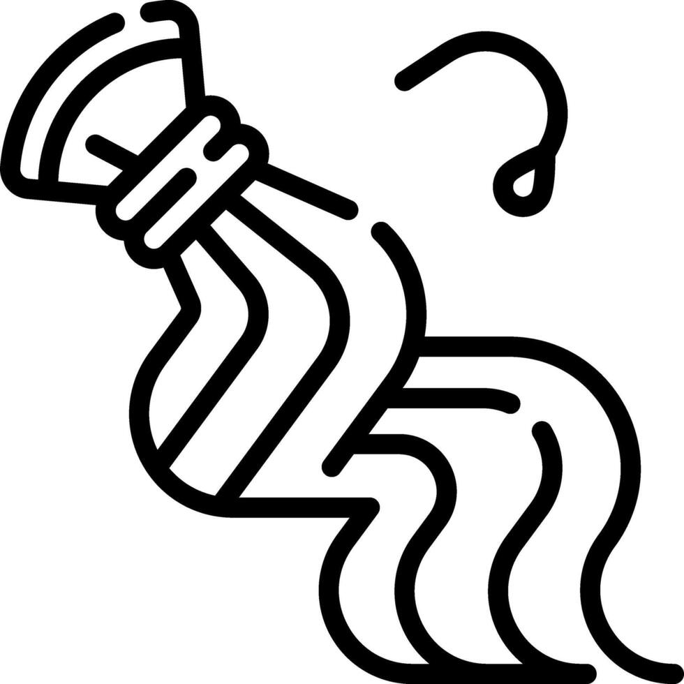 A black and white drawing of a bottle with a long hair vector