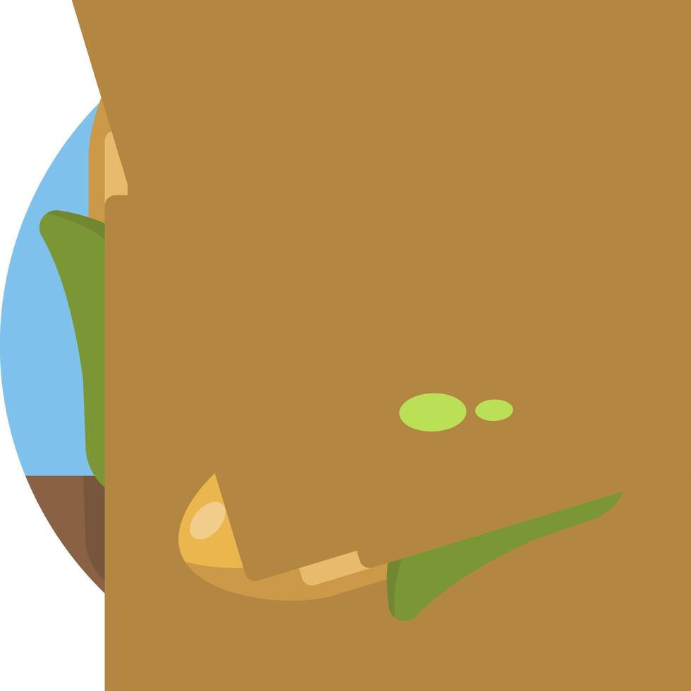 A brown paper bag with a green leaf on it vector