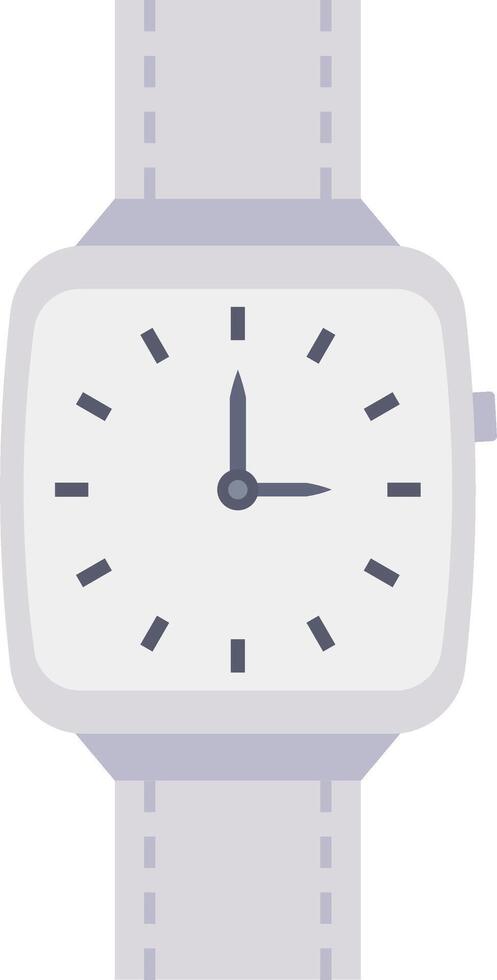 A watch with a white face and black hands vector