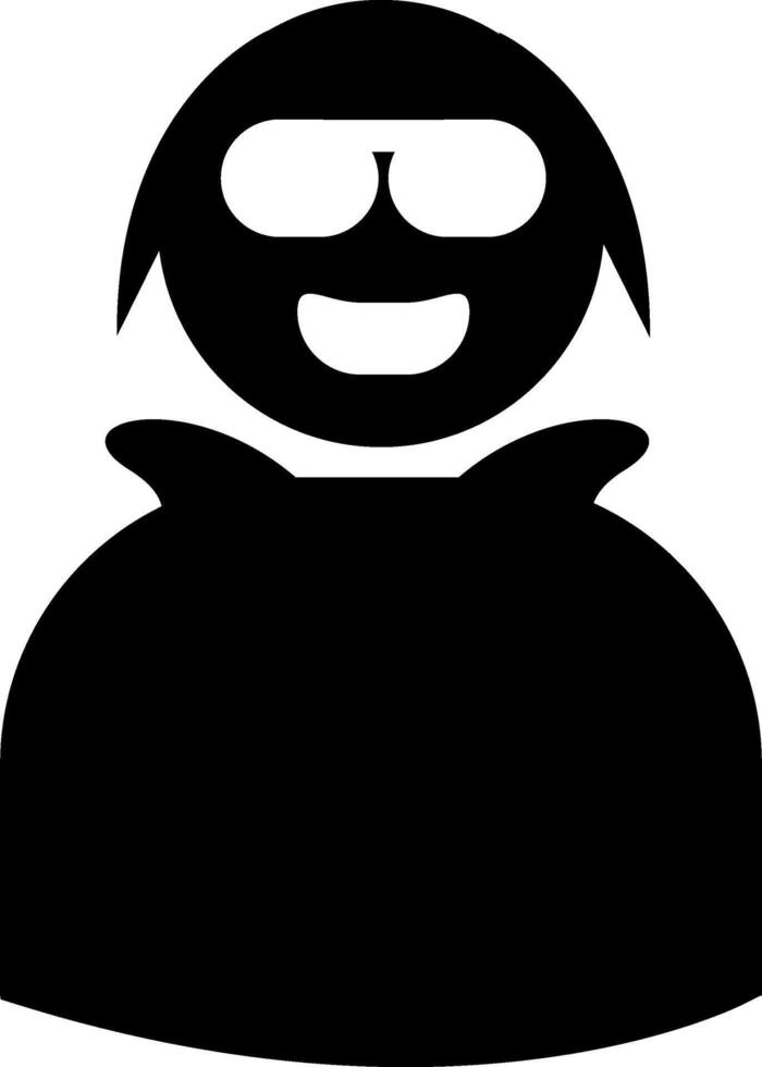 A black and white silhouette of a man in a hoodie vector