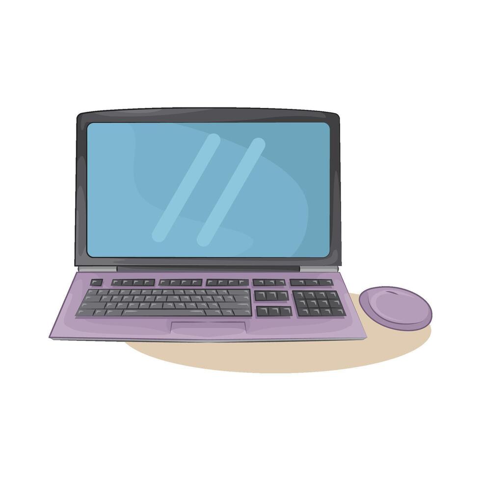 laptop and mouse vector