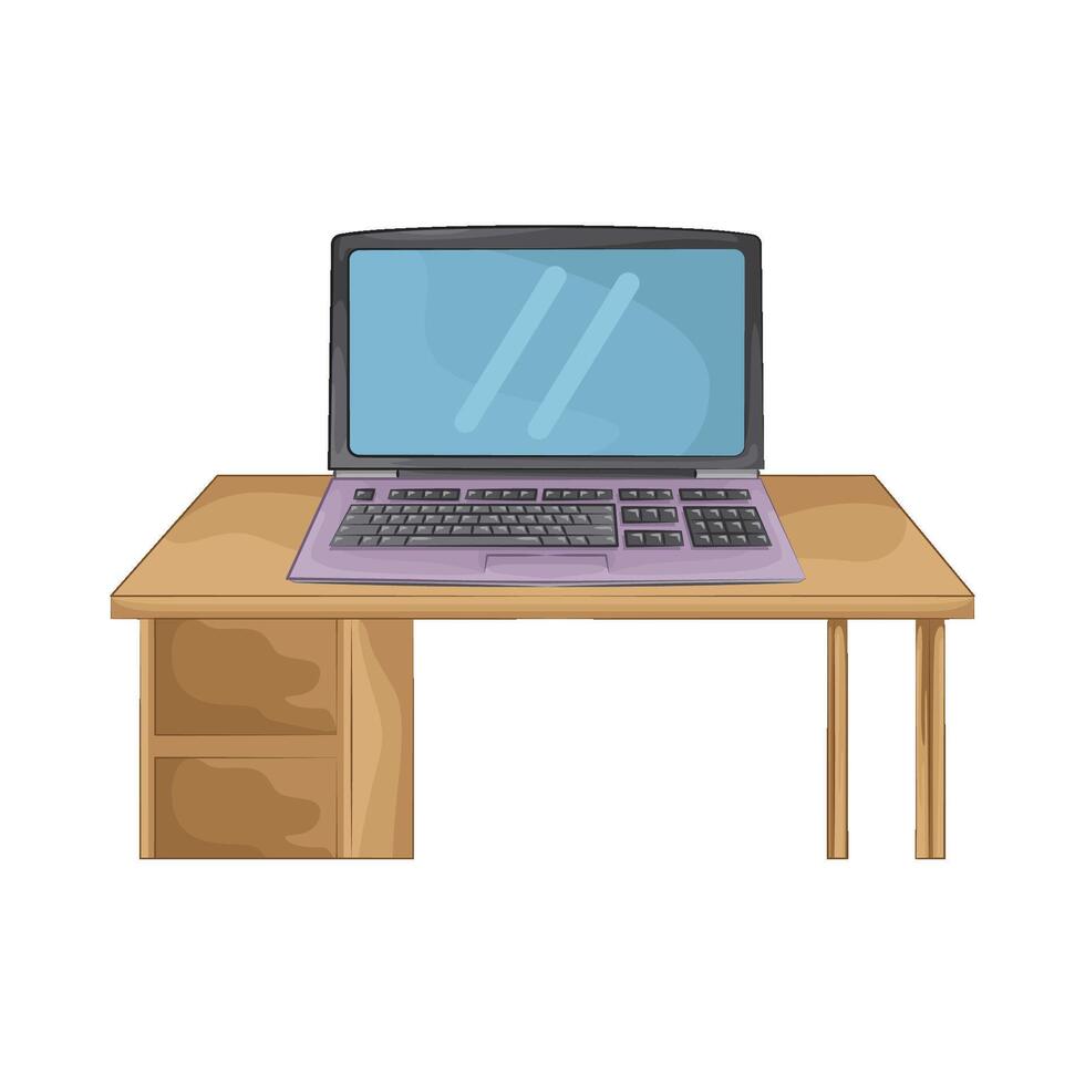 laptop on the table vector
