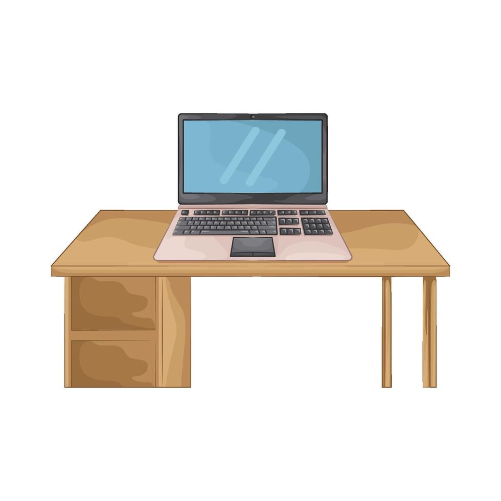 illustration of laptop on the table vector