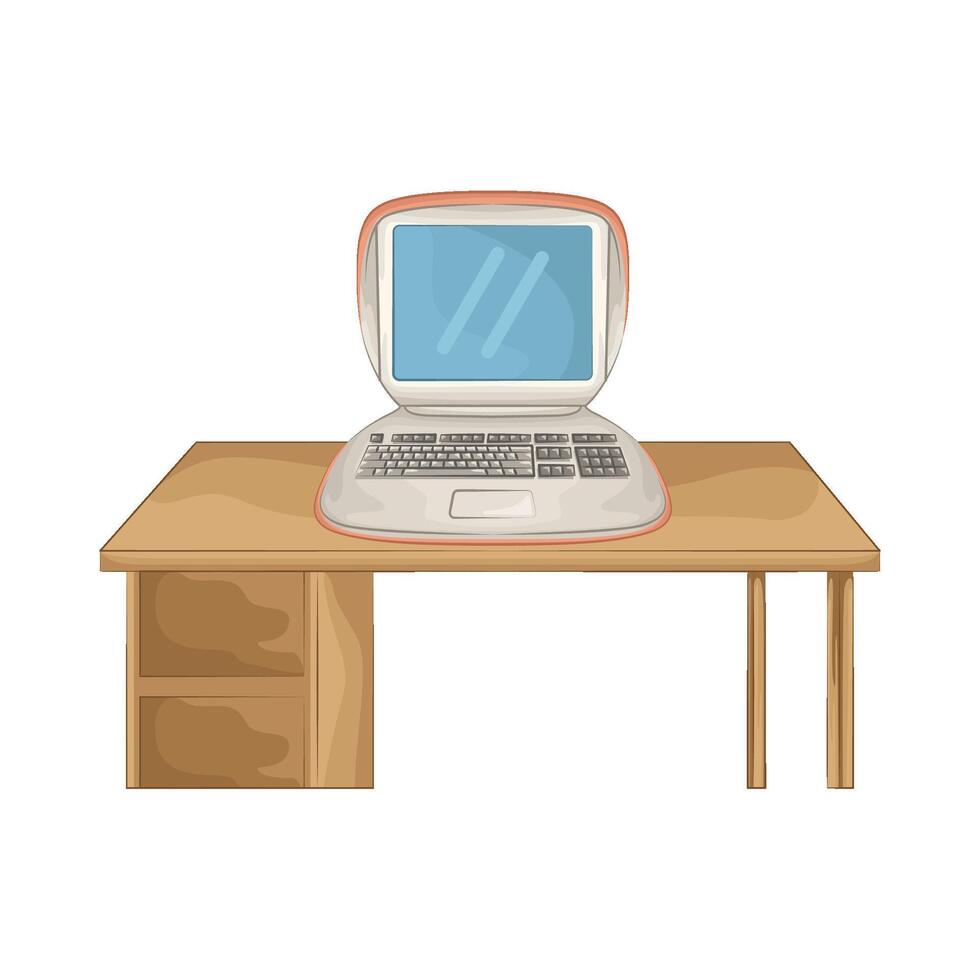 laptop on the table illustration vector