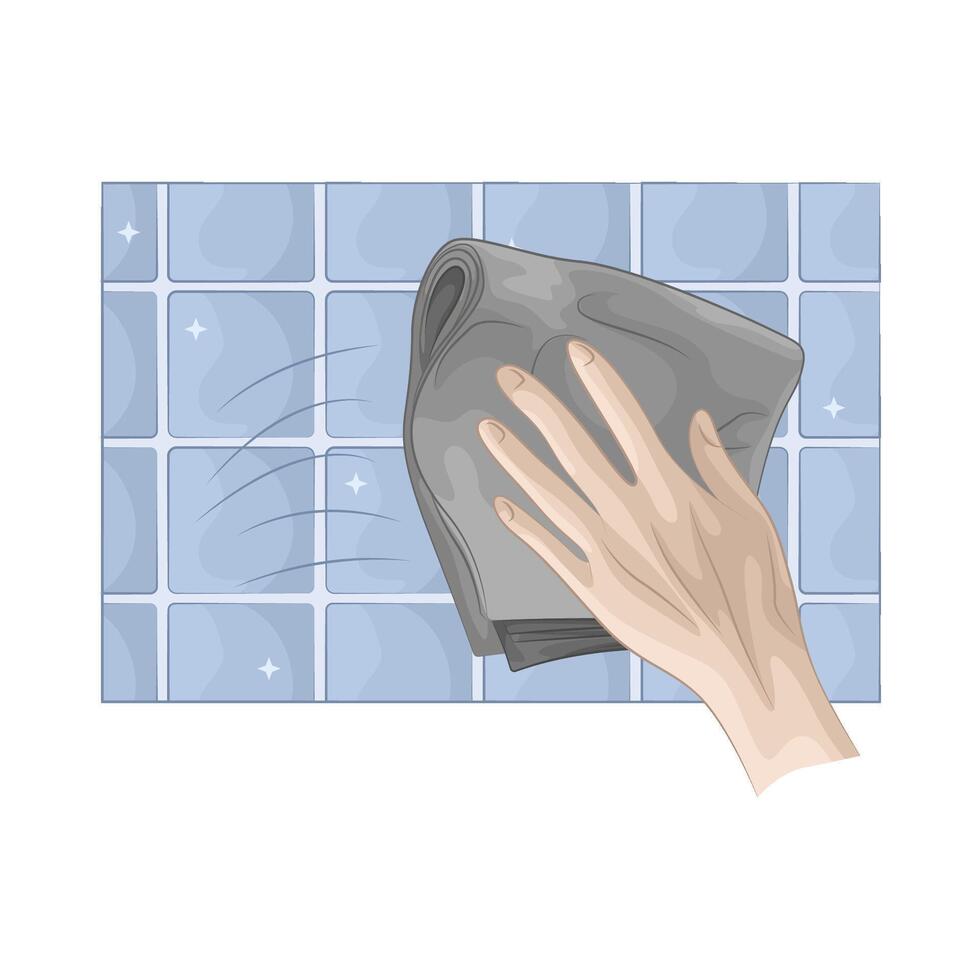 wipe the ceramic walls illustration vector