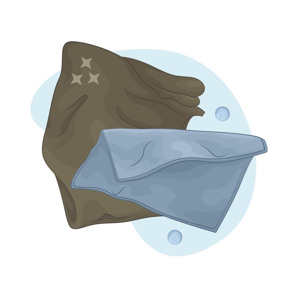 two clean rags illustration vector