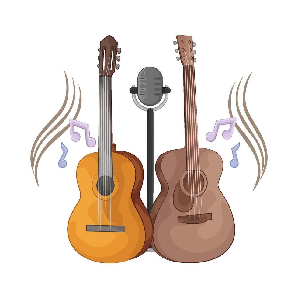 guitar with mic vector