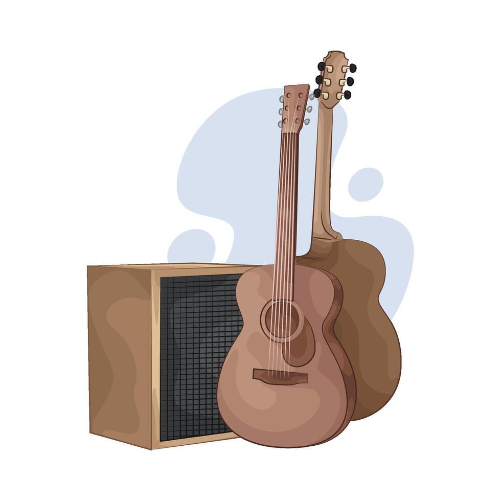 amplifier and guitar vector