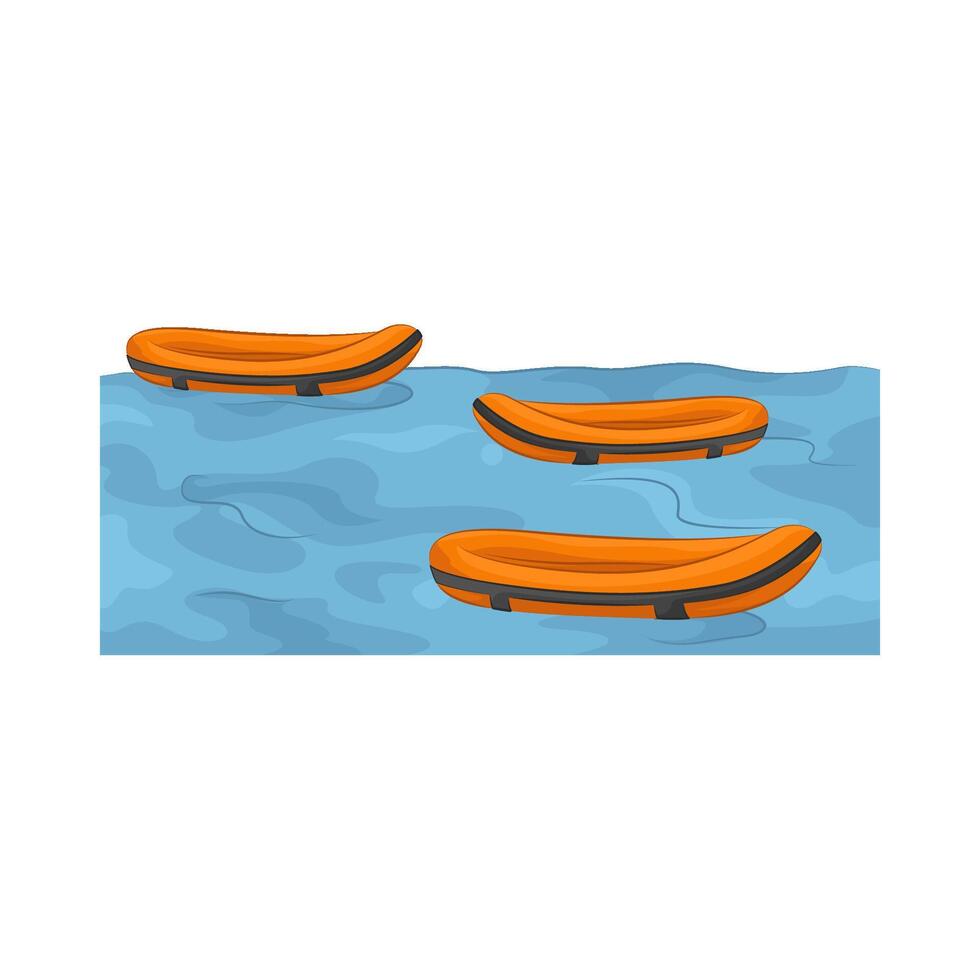 lifeboat floating on a flood illustration vector