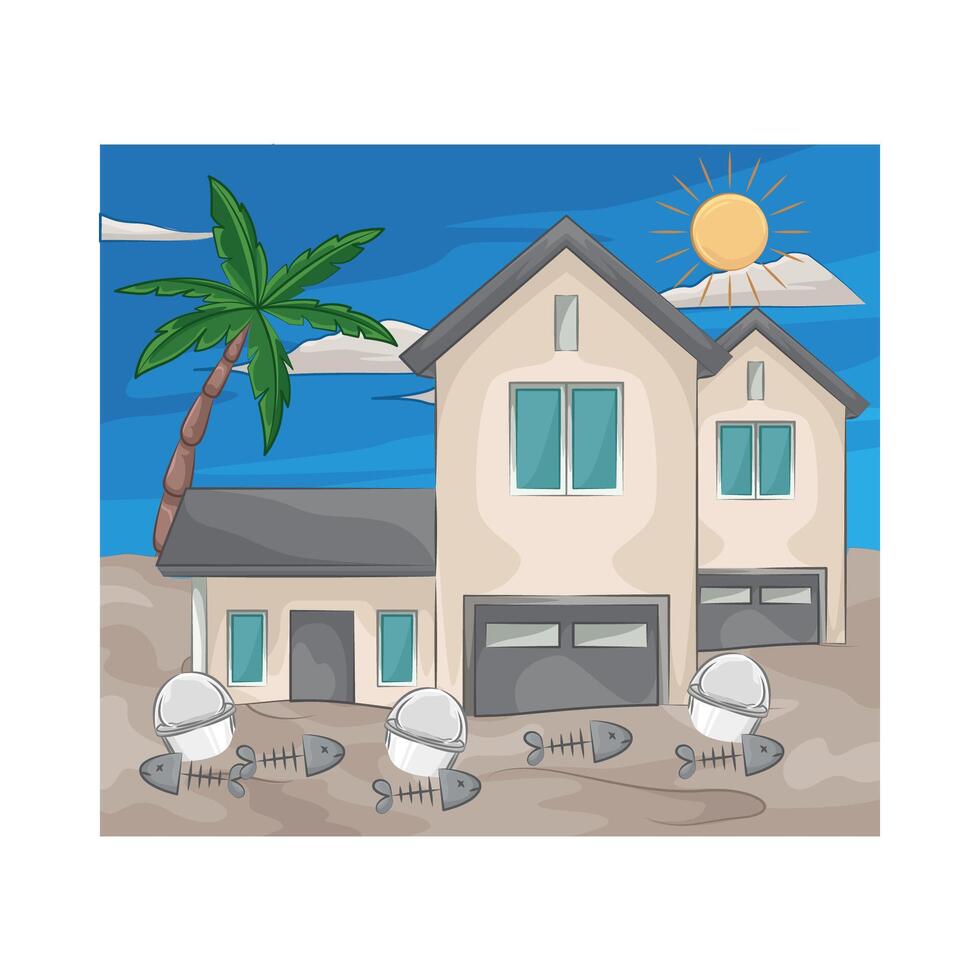 The impact of flooding on the environment vector