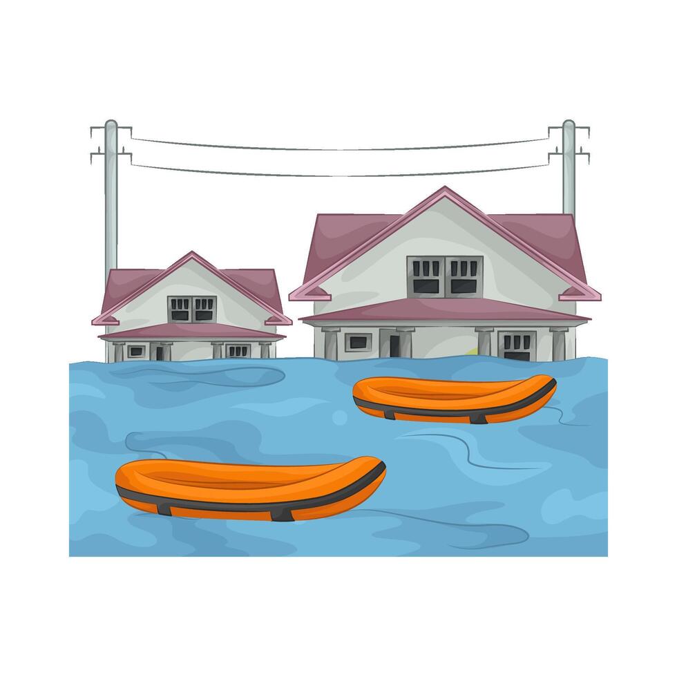 housing was flooded illustration vector
