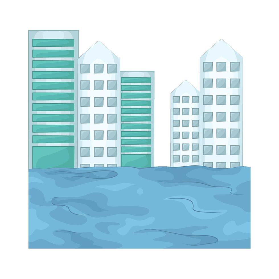 buildings that were flooded vector