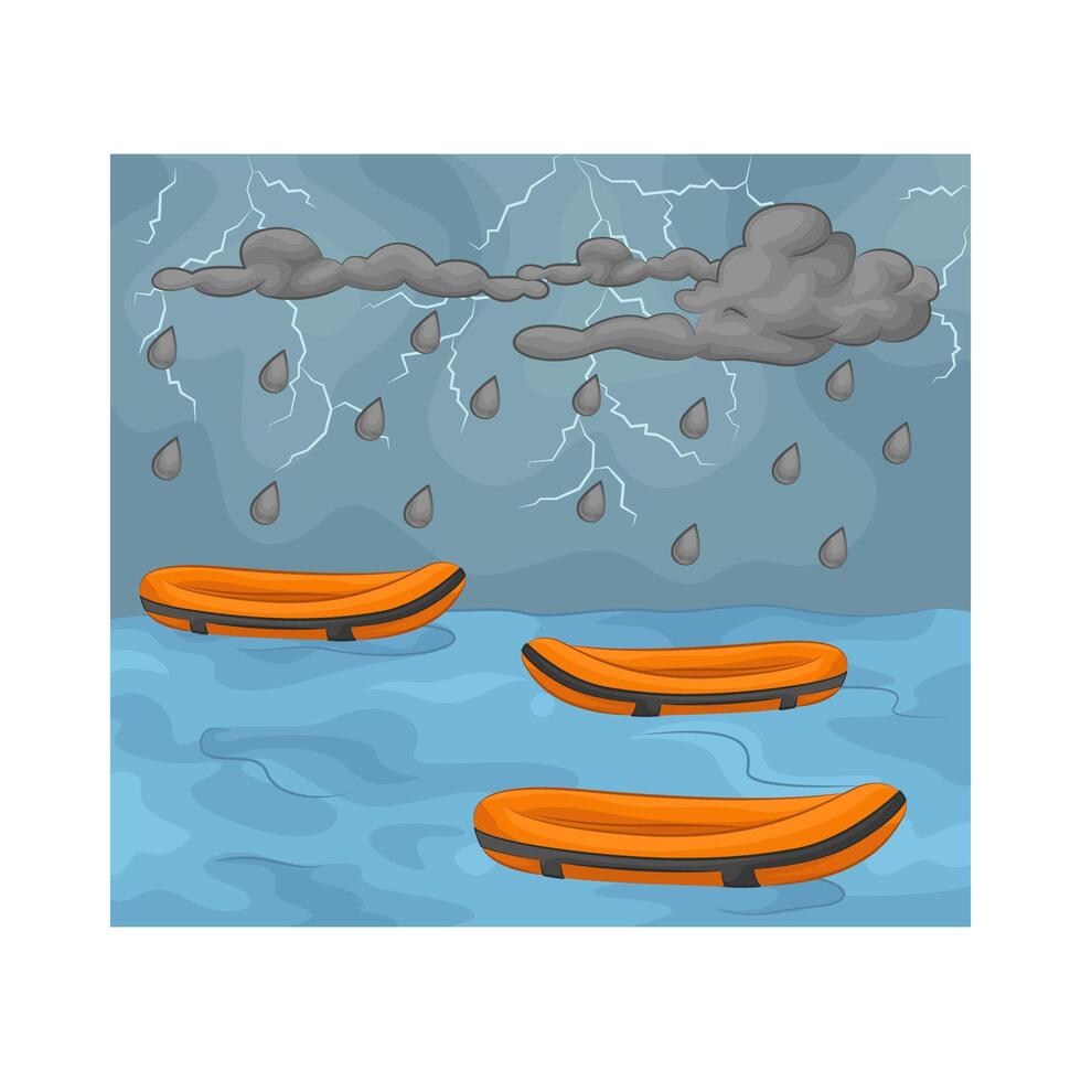illustration of Flooding in the rainy season vector