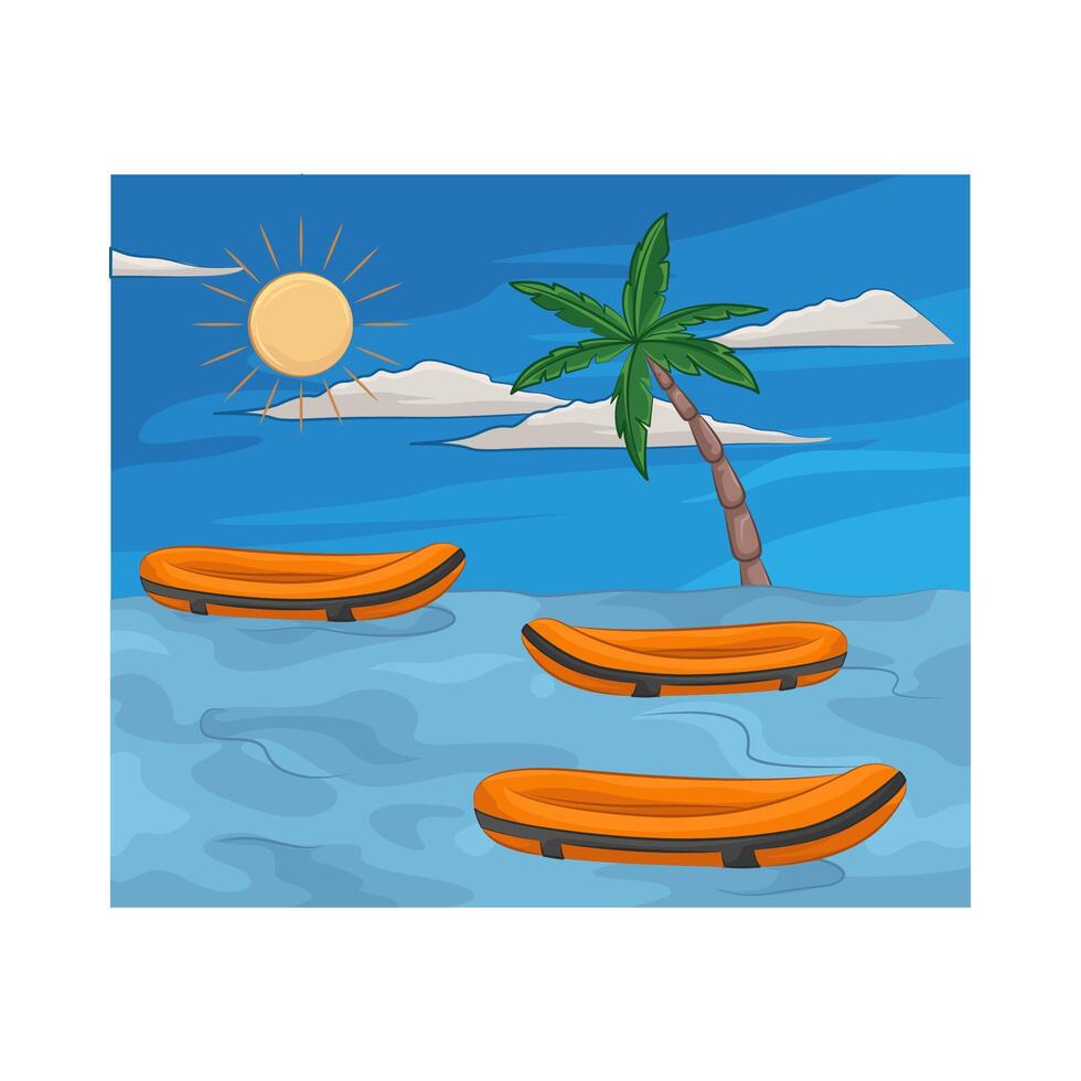 lifeboat floating on a flood vector