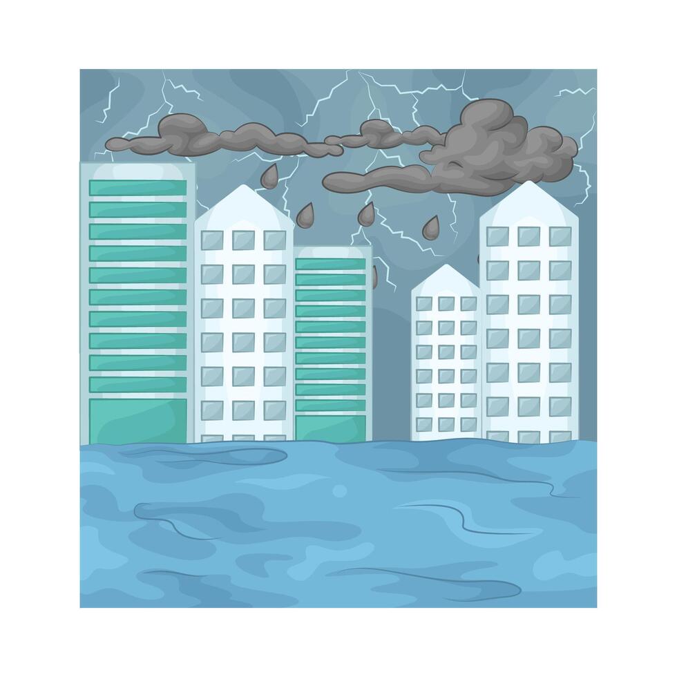 the building was flooded vector
