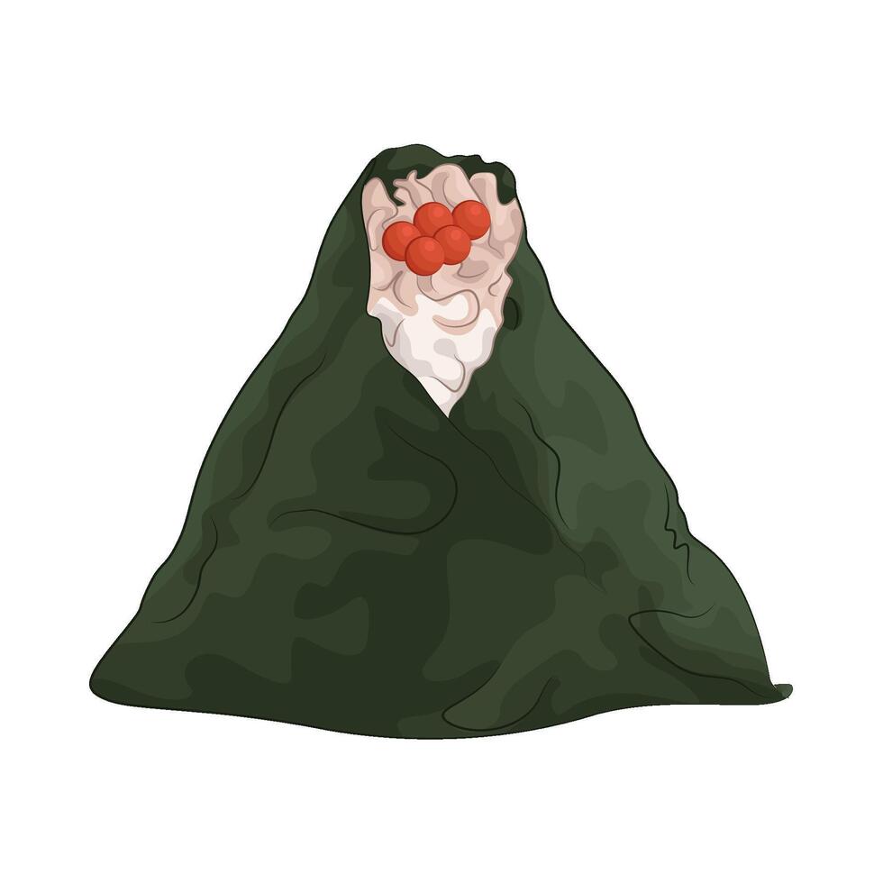 fresh salmon roe onigiri illustration vector