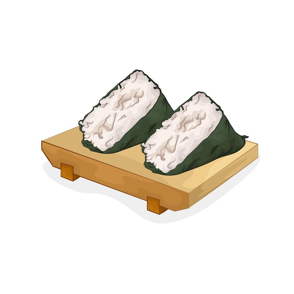 illustration of half onigiri vector
