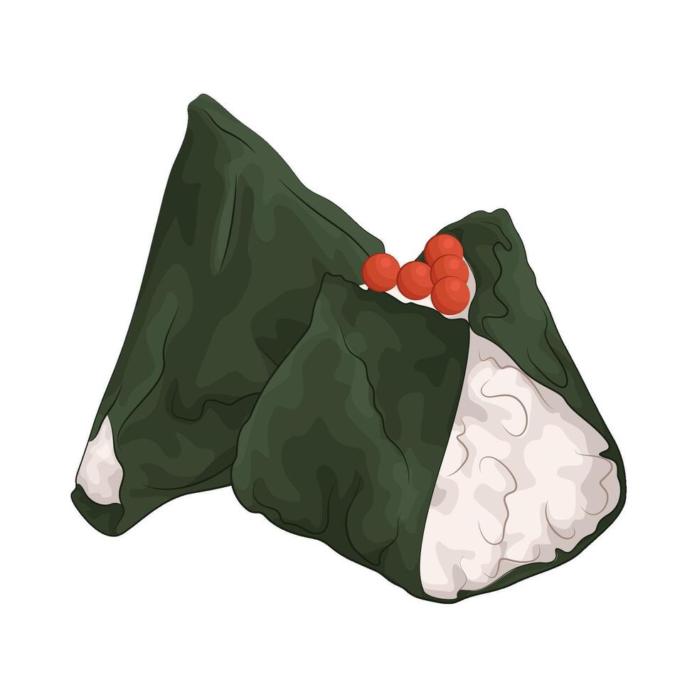 salmon roe onigiri vector