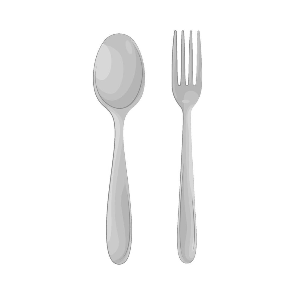 Illustration of spoon and fork vector