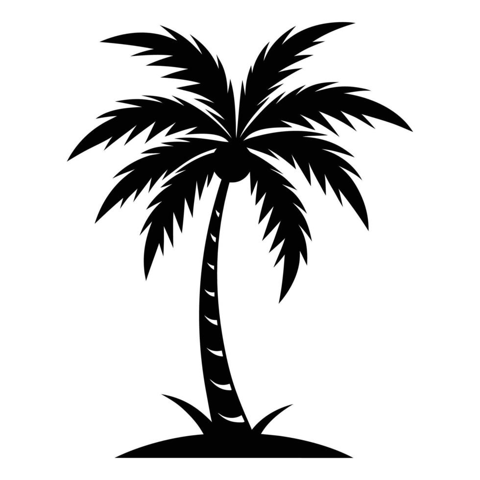 Elegant Black Palm Tree Silhouette vector