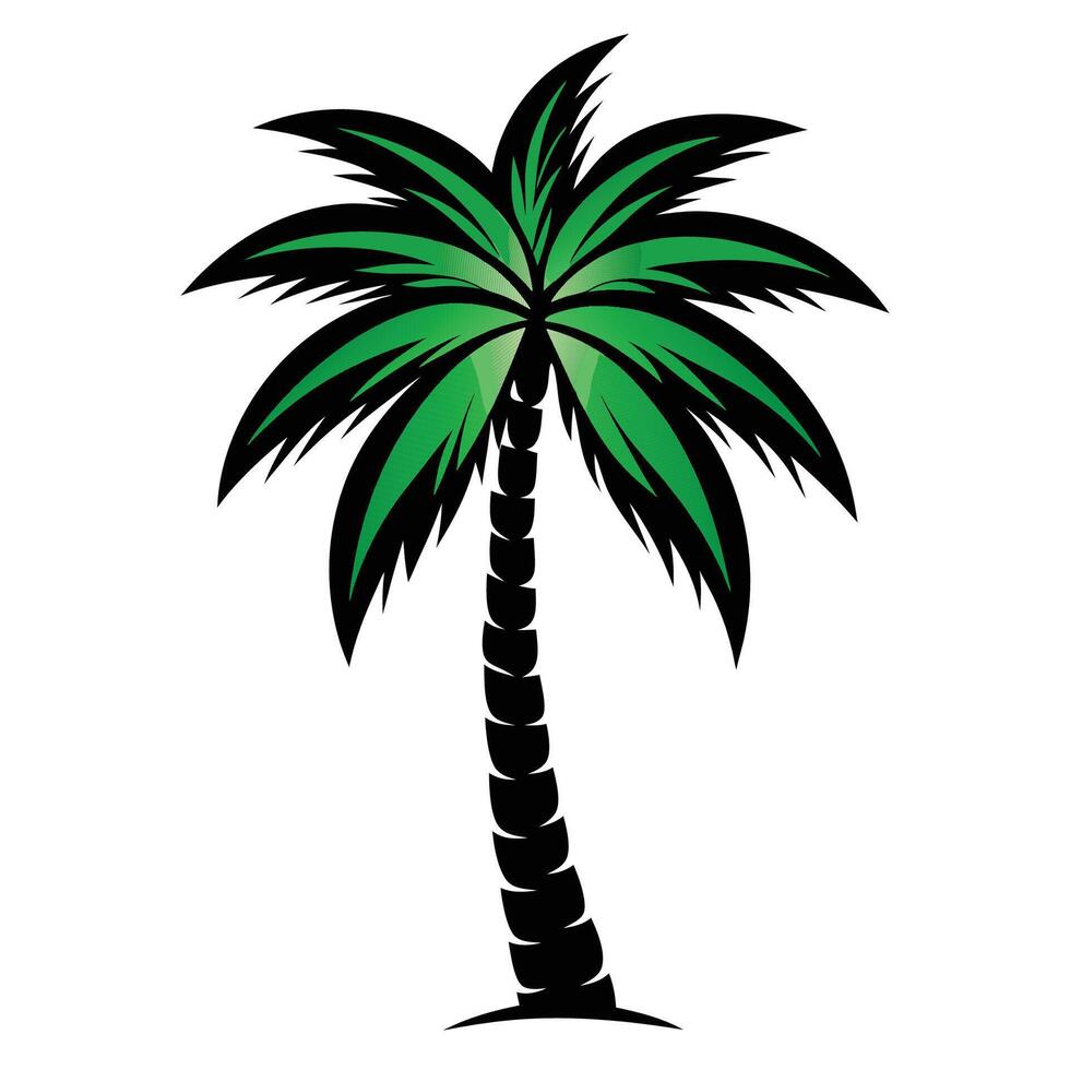 Classic Black and White Palm Tree vector