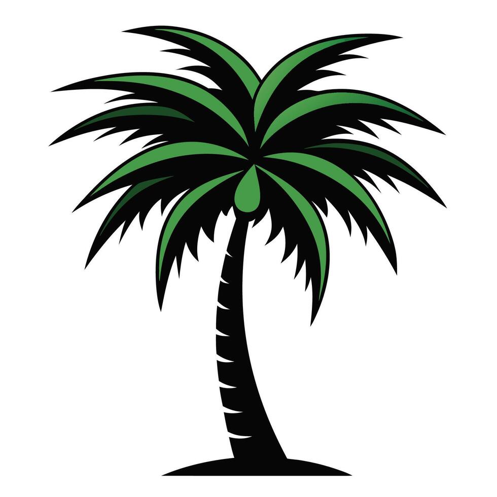 Vibrant Green Palm Tree Illustration vector