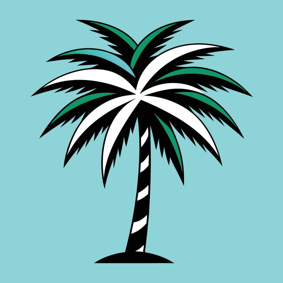Striking Tropical Palm Tree Artwork vector