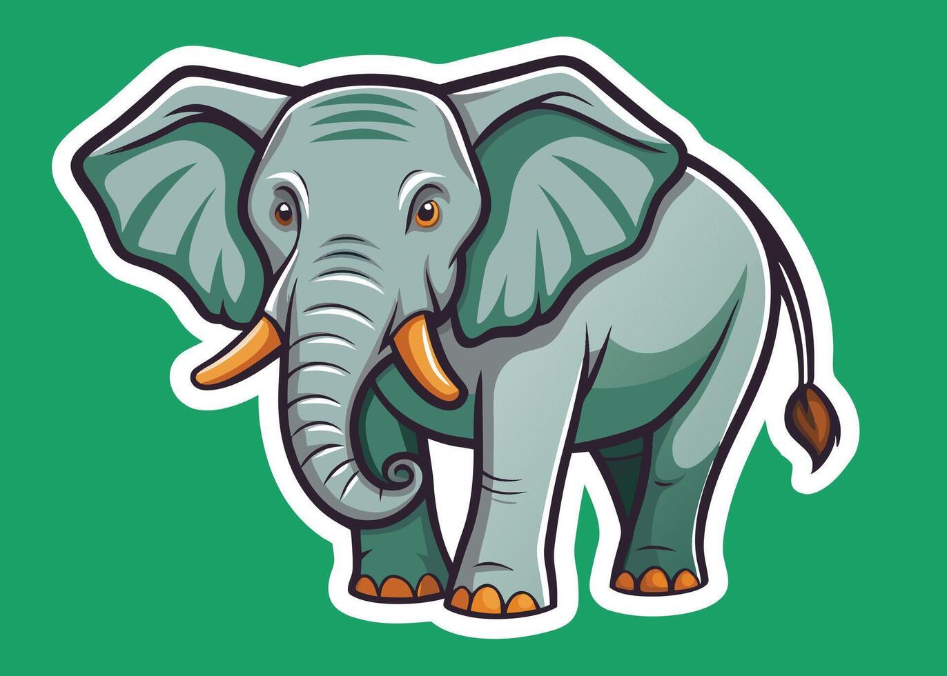 Playful Elephant with Friendly Stance vector
