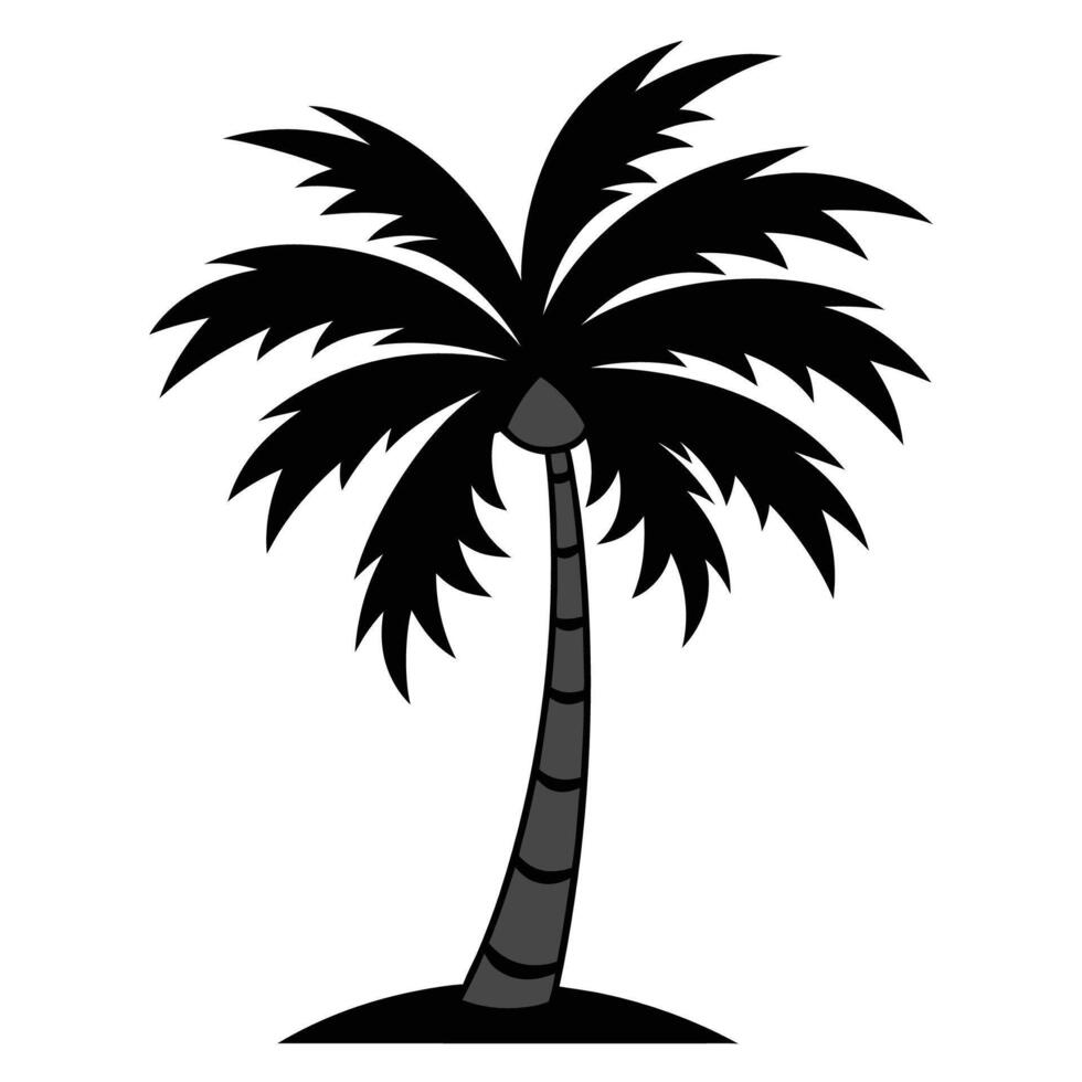 Bold Monochrome Palm Tree Silhouette vector