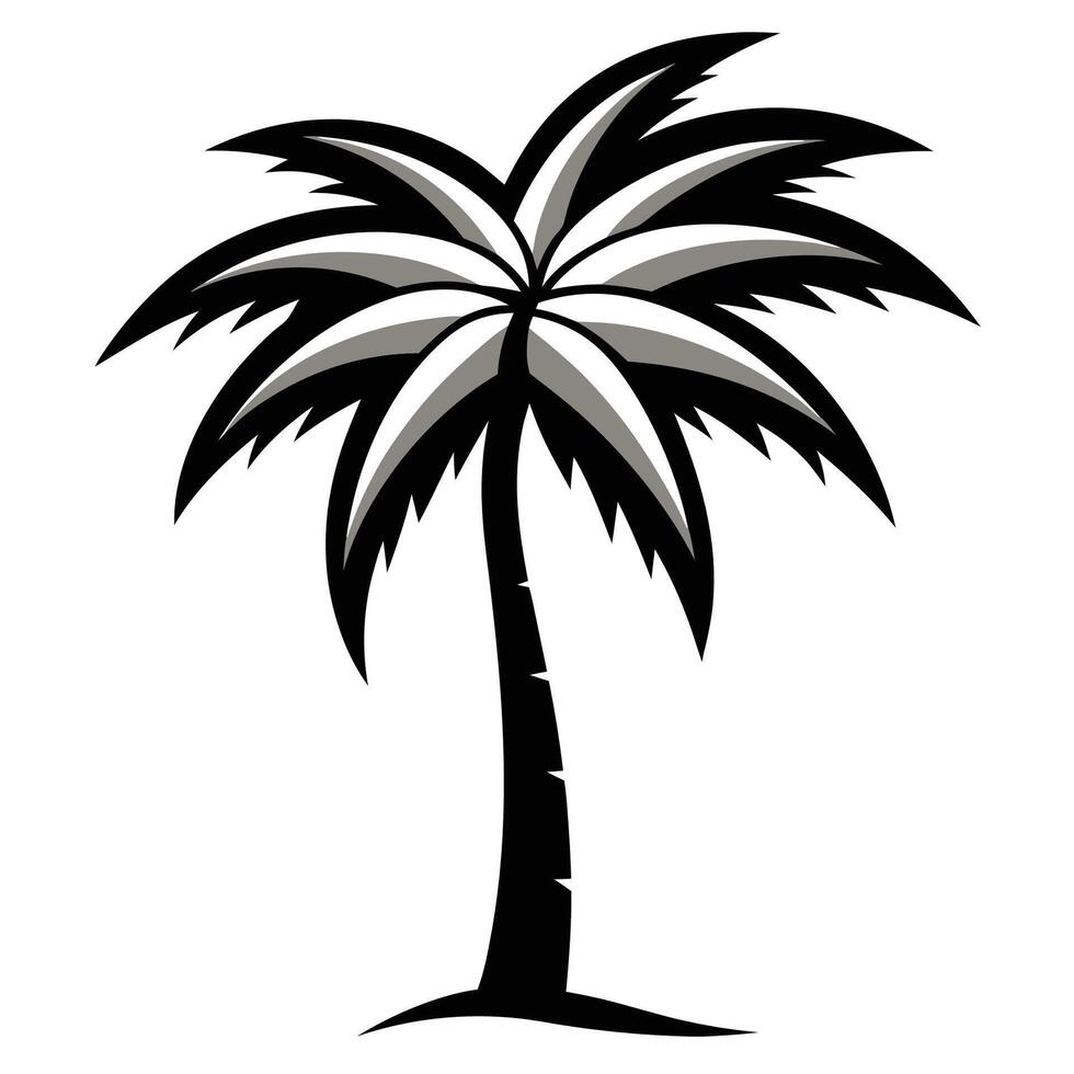 Sleek Monochrome Palm Tree Icon vector