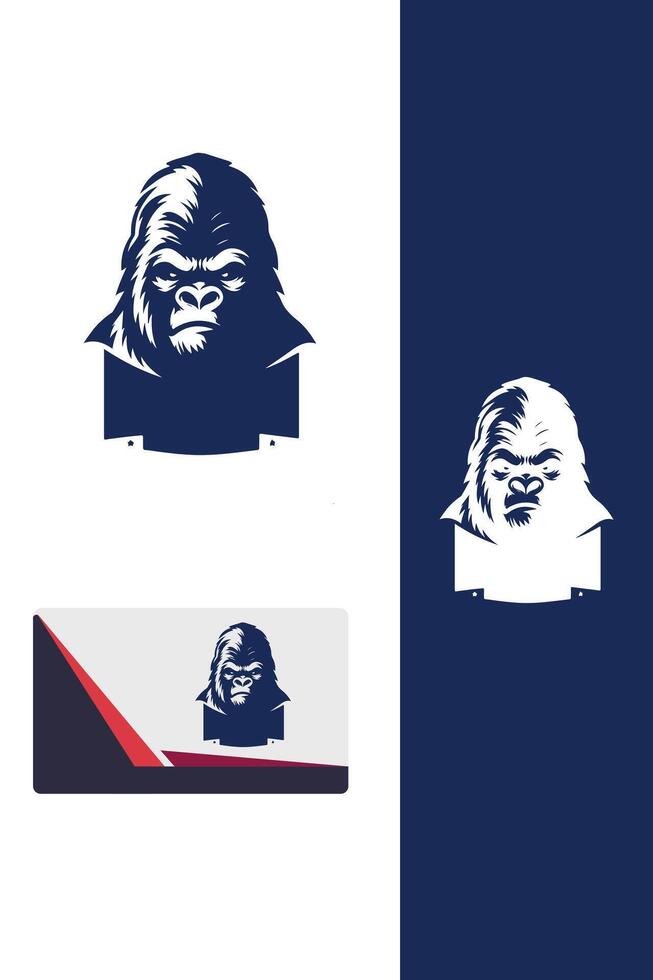 Savage Silver back Gorilla Logo vector