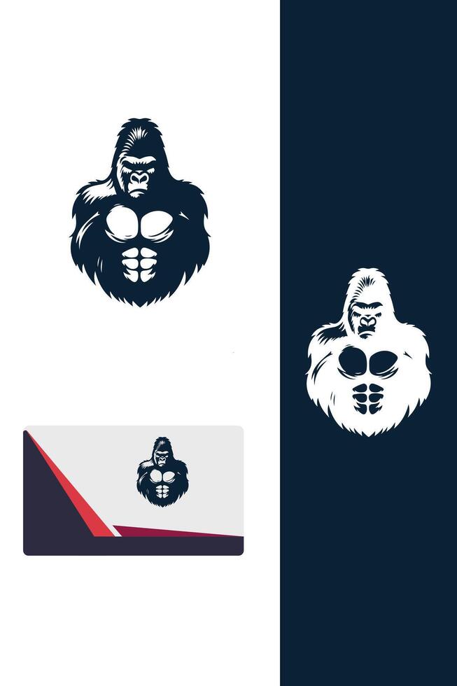 Iron back Gorilla Logo vector