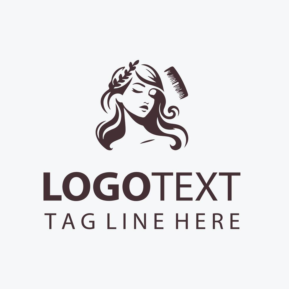Glam Room feminine salon beauty logo vector