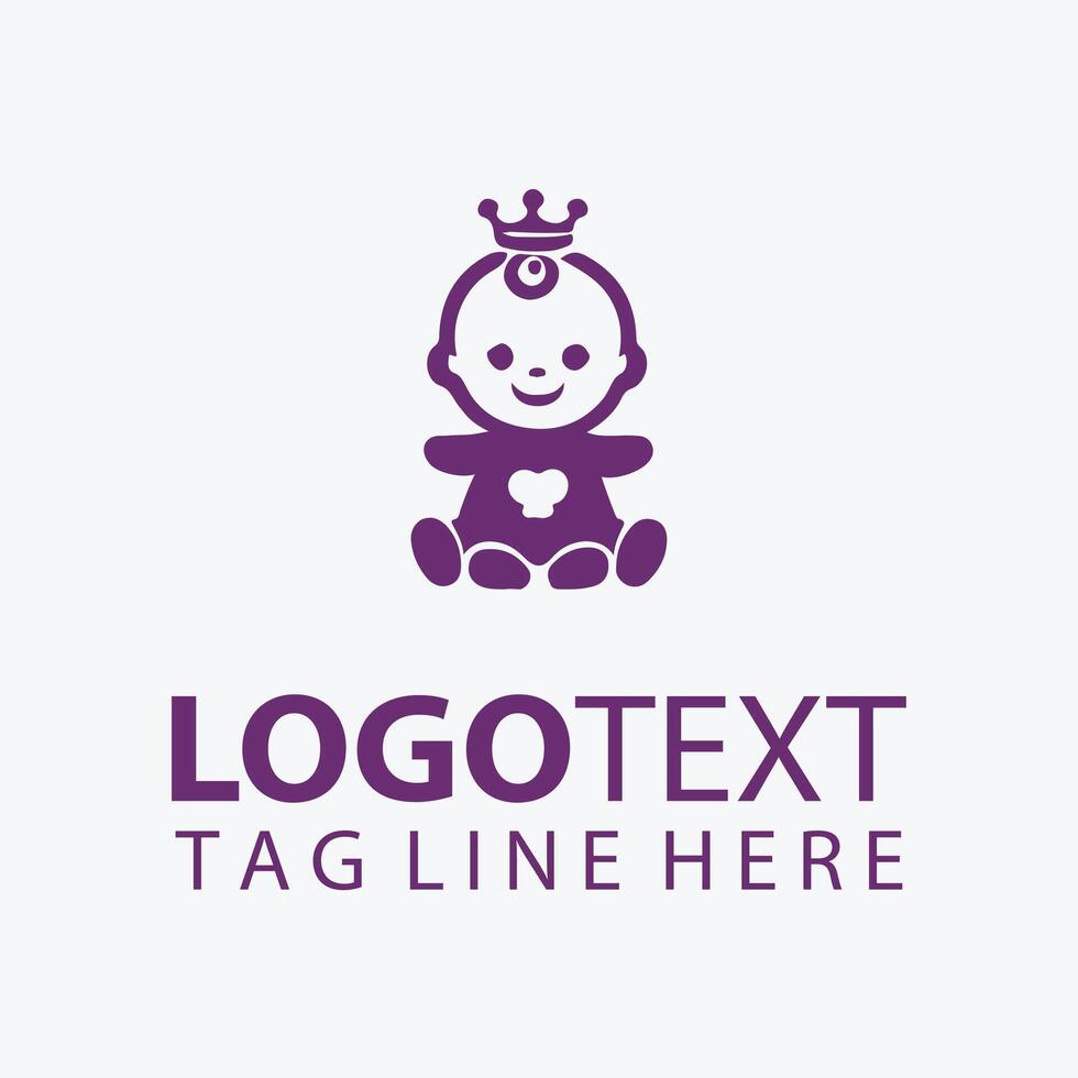Cute Cuddle Baby Doll Logo vector