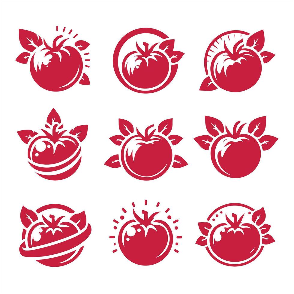 Vibrant Vine tomato collection logo vector