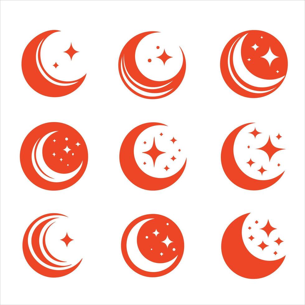 Galactic Glow moon collection logo vector