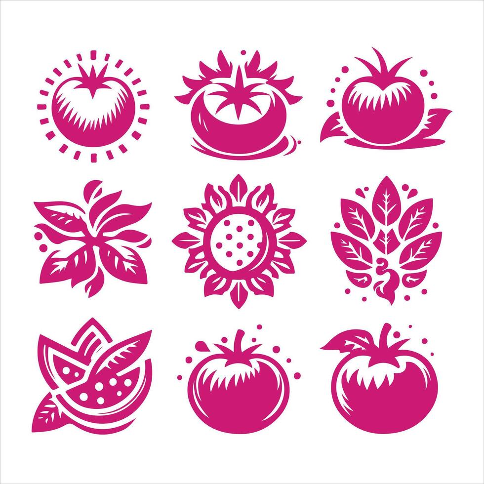 Crimson Vine tomato collection logo vector