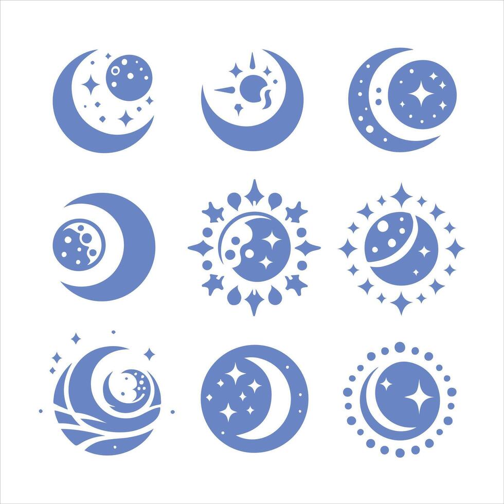 Lunar Elegance moon collection logo vector
