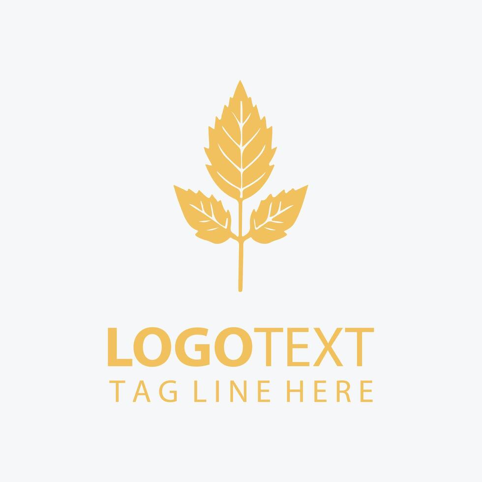 Oak Ember autumn plant logo vector