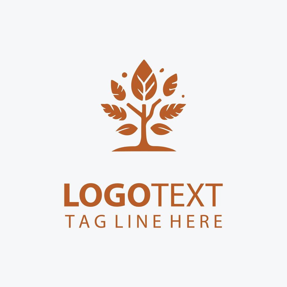 Amber Grove Autumn plant logo vector