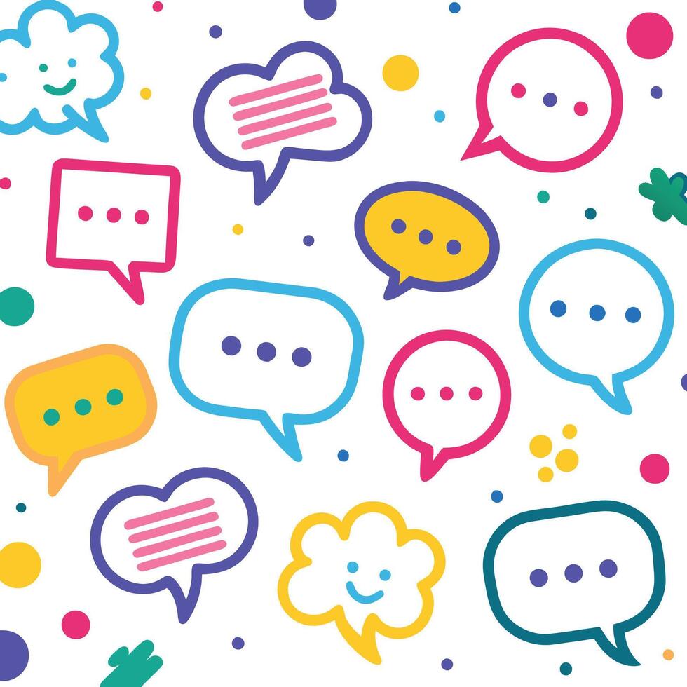 a colorful set of speech bubbles with different shapes vector