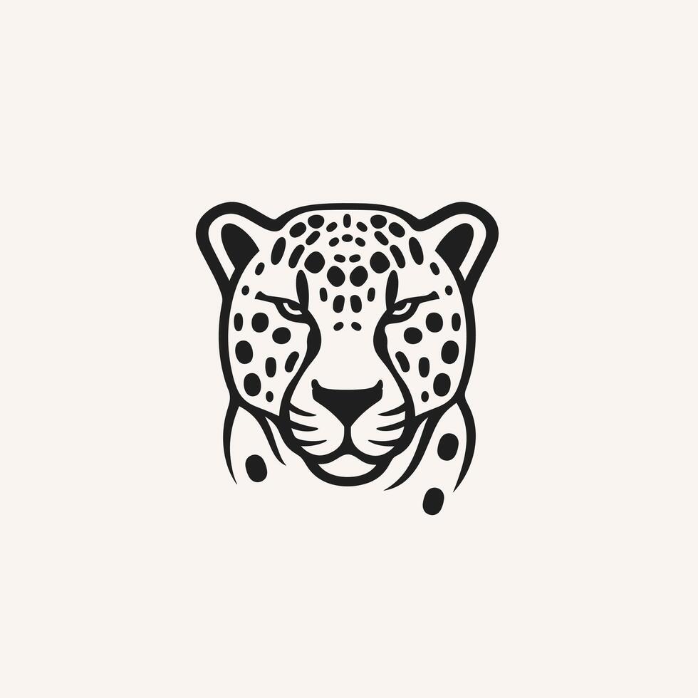 Cheetah head illustration on a minimalist background vector