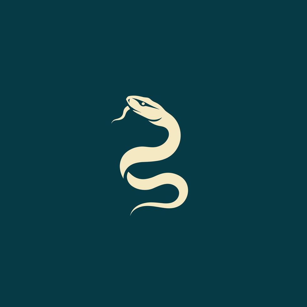 Minimalist snake illustration on dark background vector