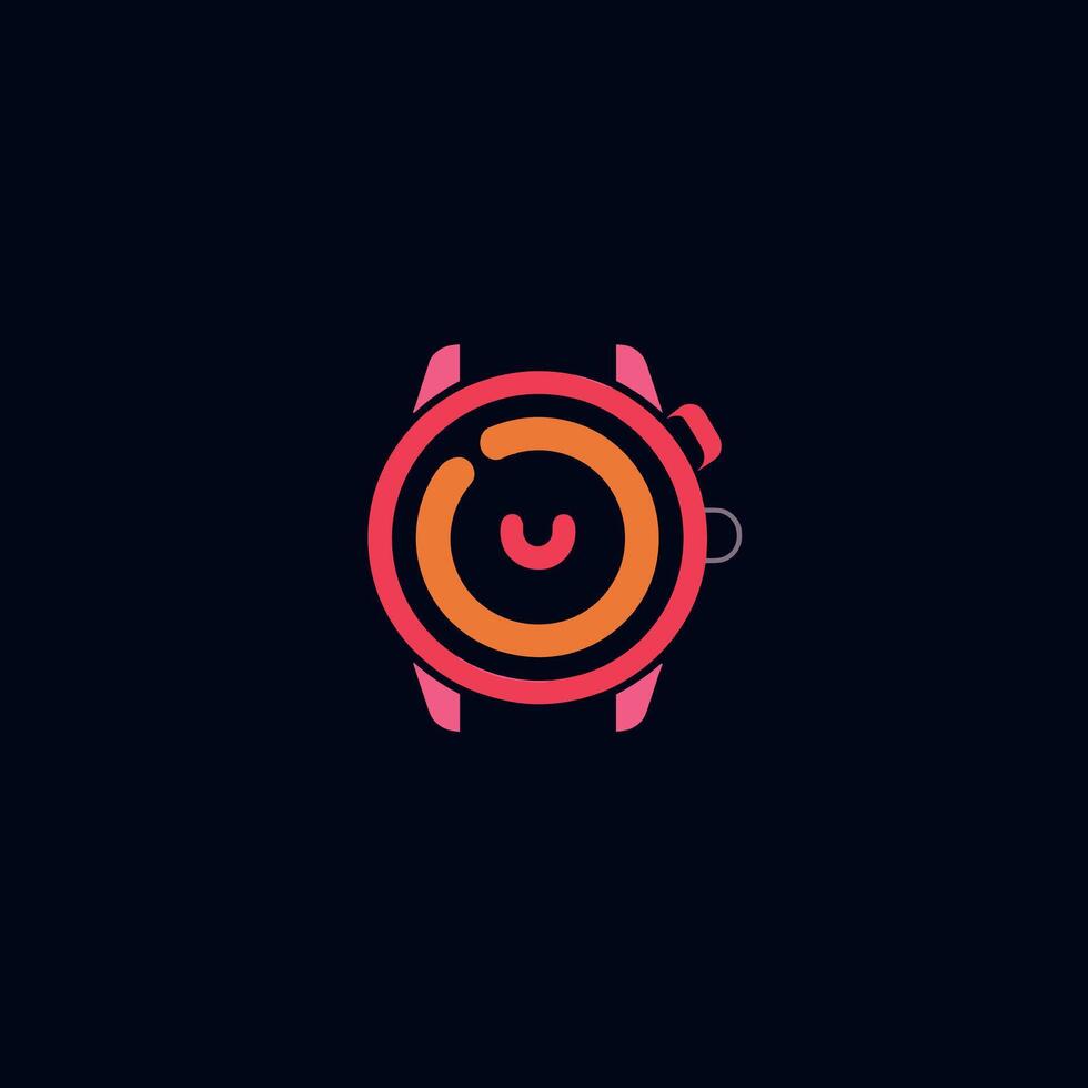 Stylish smartwatch design with vibrant color patterns vector